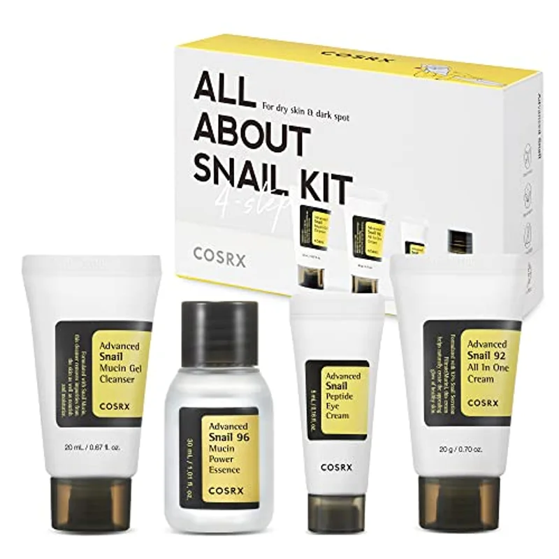 COSRX All About Snail Mucin Korean Skin Care Set, Mini Travel Essentials