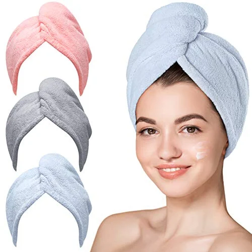 Hicober Microfiber Hair Towel (3-Pack)
