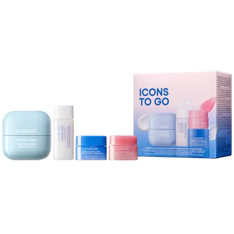 LANEIGE Icons To Go Set: Cream Skin, Water Bank Cream, Lip Sleeping Mask