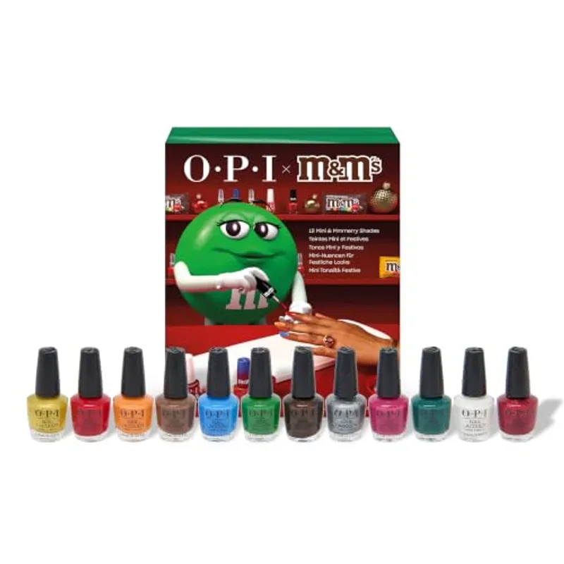 OPI x M&M'S Nail Lacquer Holiday Advent Calendar 2026, 12-Piece Mini Pack